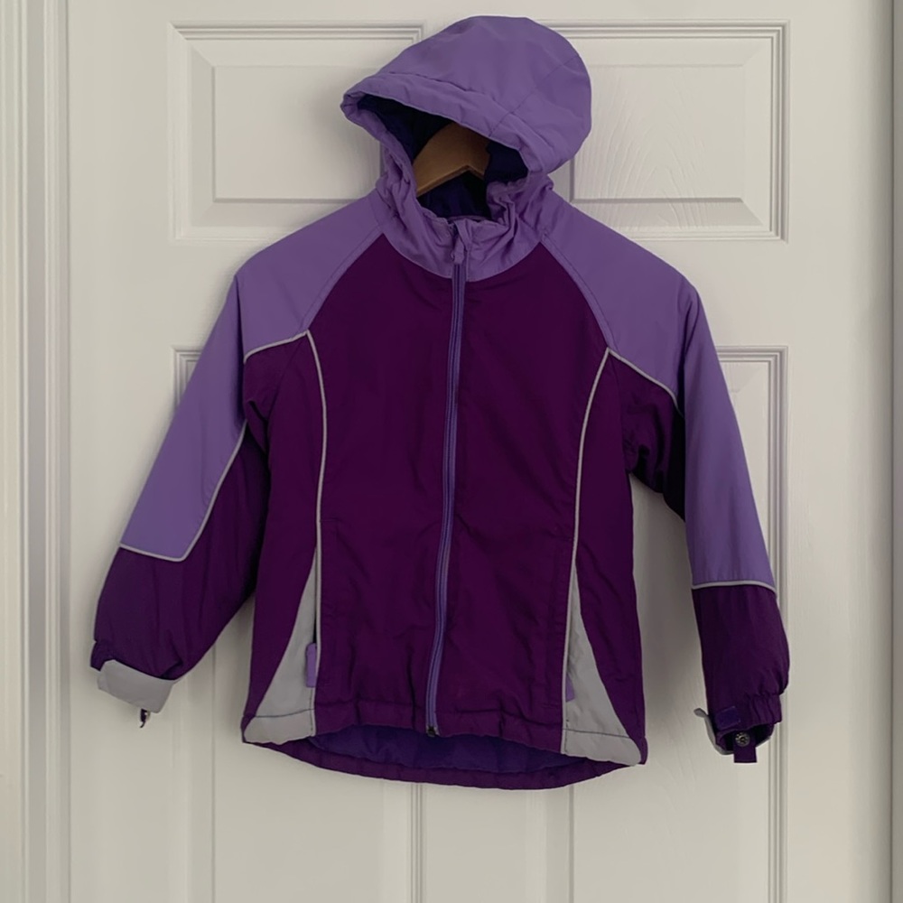 1989 PLACE Small 5/6 Thermolite Purple Hooded Jacket
